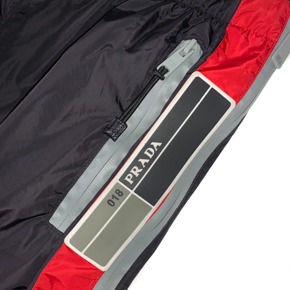 Prada Red Stripe Nylon Trackpants - Picture 2 of 7